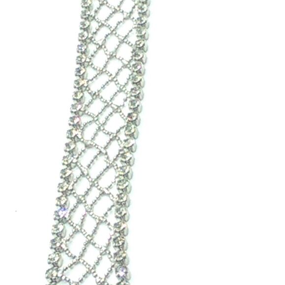 VTG Silver-tone Crystal Rhinestone Metal Mesh 7" Bracelet Lobster Clasp - Picture 11 of 16